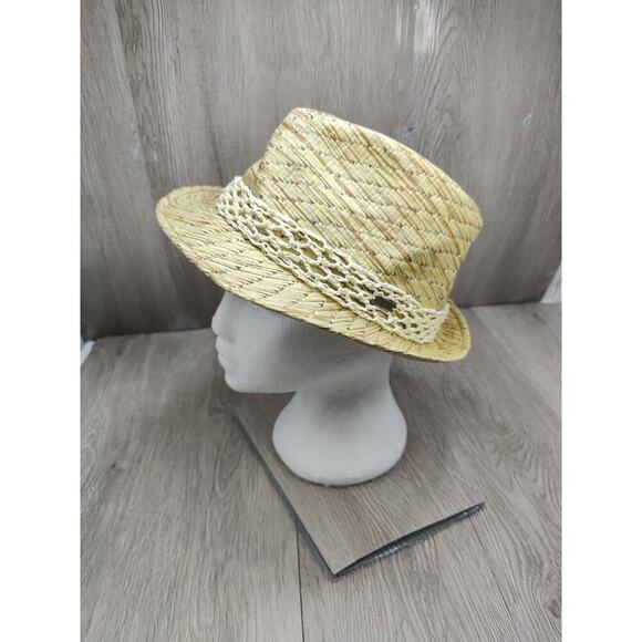 Pistil Women's Hat FEDORA Paper Straw Woven Cap Band Boho Casual Summer Vacation - Picture 5 of 10